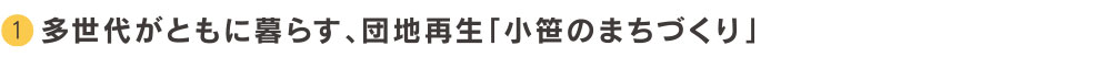 多世代がともに暮らす、団地再生「小笹のまちづくり」